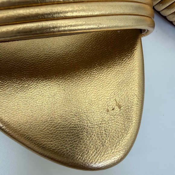 Veronica Beard Asha Mignon High Heel Gold Metallic Strappy Stiletto Sandals SZ 6 - Picture 17 of 17